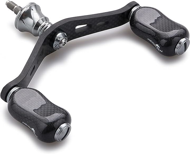 90mm リール ハンドル 21mm カーボン ノブ 搭載 シマノ ダイワ 通用 1.5K カーボン製 スピニングリール用 Gourd Series 752( ガンメタル)