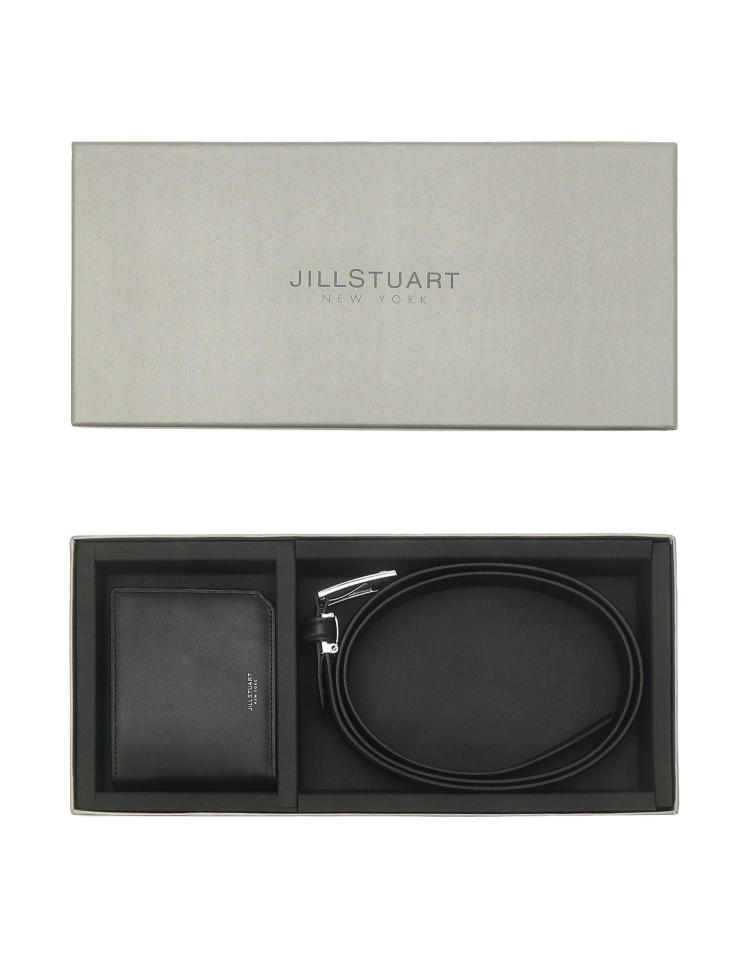 [22FW] Black Solid Cowhide Wallet + Belt Set