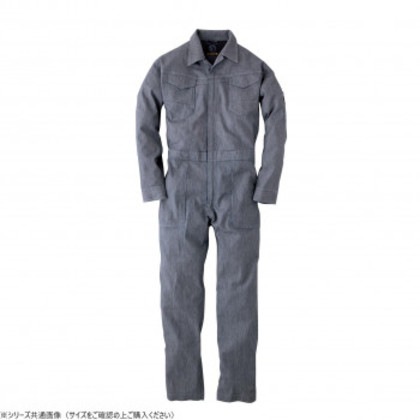 イーブンリバー ストレッチエアーライトカバーオール ヒッコリーブルー(93) サイズ:3L SR-6100