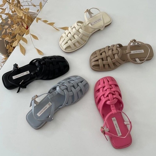 レディース グラディエーター フラットサンダル 5color 編み込み 大人可愛い カジュアル お出かけ 高見え デート 旅行 歩きやすい 履きやすい