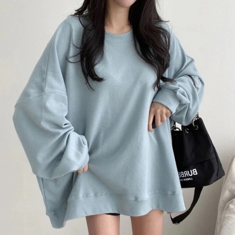 オーバーサイズ レディース ラフ レディース メンズライク 丸首 ゆったり 可愛い トレーナー 大人可愛い 韓国 オルチャン トップス シンプル ボリューム袖 カジュアル ゆる かわいい
