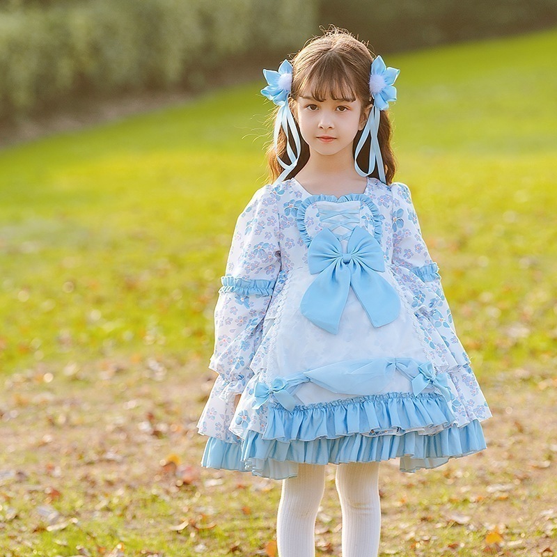 春秋新作 女児ロリータワンピース シフォン段替りプリンセスドレス 発表会 七五三 卒園式 入学式