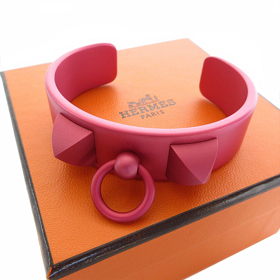 エルメス HERMES バングル ブレスレット コリエドシアン メドール/アルミニウム ピンク レディース s0672g