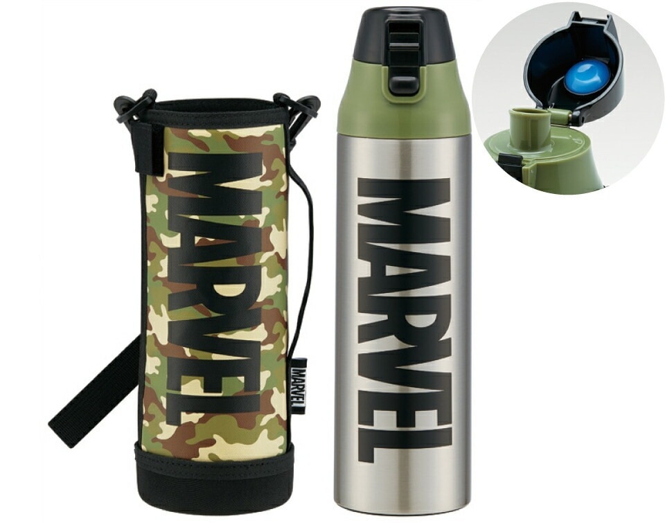 スケーター ダイレクトステンボトル マーベルロゴミリタリ KSDC10S 4973307494239