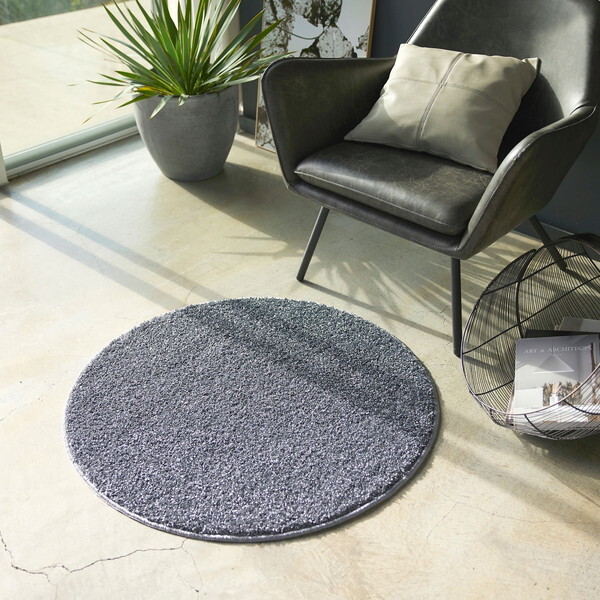 スミノエ ラグ Mルネ 円形 90×90cm ブルーグレー 防炎 13139894-38-9090 メーカー直送