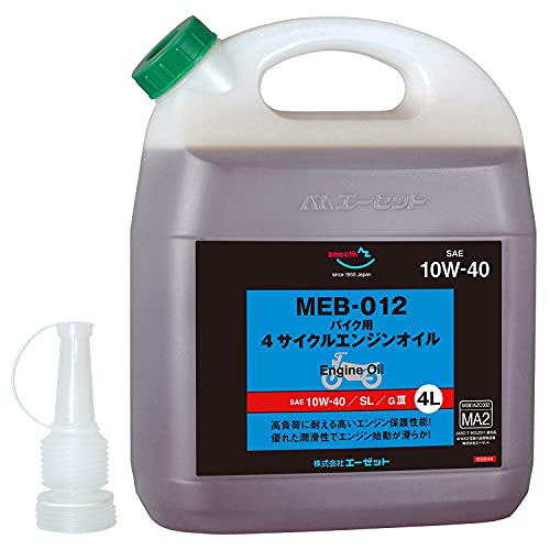 サイズ：4L AZ(エーゼット) バイク用 4サイクル エンジンオイル 4L 【10W-40/MA2