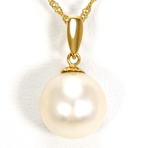 K18 18金 YG イエローゴールド ネックレス パール(真珠) 約40cm ジュエリー 中古