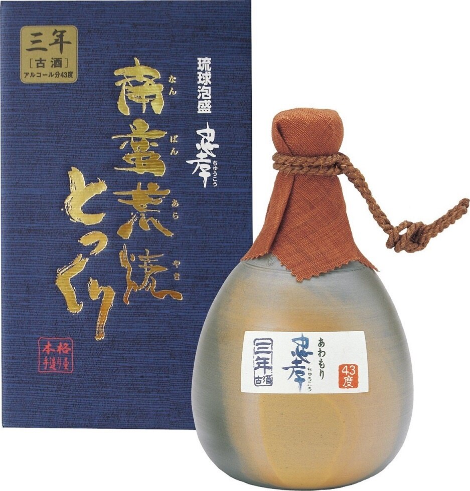 1回のご注文で6本まで化粧箱入り6本まで送料1梱包分43度琉球城焼3年古酒720ｍｌとっくり1本泡盛古酒メーカー沖縄県：忠孝酒造(株)