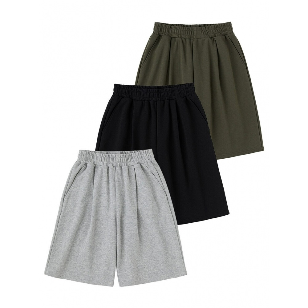 アーバナージュバミューダワイドスウェットショートパンツ (3COLOR)