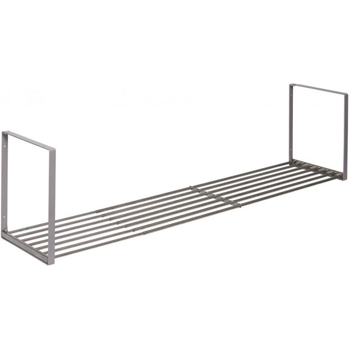 TAKUBO 伸縮パイプ棚 ステンレス TS1-120L　幅90～120cm 奥行25cm 高さ30cm 吊戸棚 キッチン収納 木ねじ取付タイプ