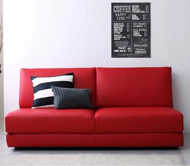 ソファーベッド 大型 幅160cm PVCレザー モダンデザイン ベッド時クイーンサイズ