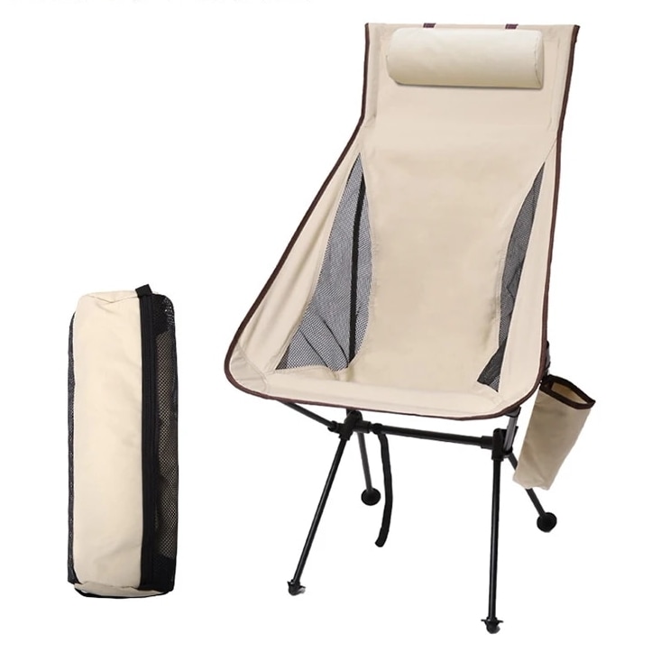 Westtune-持ち運びに便利な折りたたみ式キャンプチェア,ヘッドレスト付き軽量アルミニウム合金アウトドアチェア