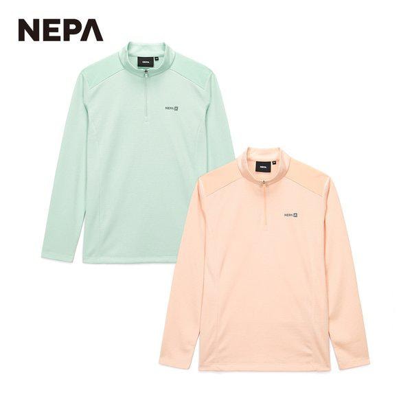 女性マウンテンブロック長袖ジップアップTシャツ_7K25403