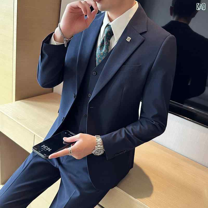 シューズ　スリッパ　カジュアル 夏 カジュアル スーツ メンズスーツ ハイエンド 新郎 結婚式 フォーマルドレス メンズ スリム スモール ジャケット