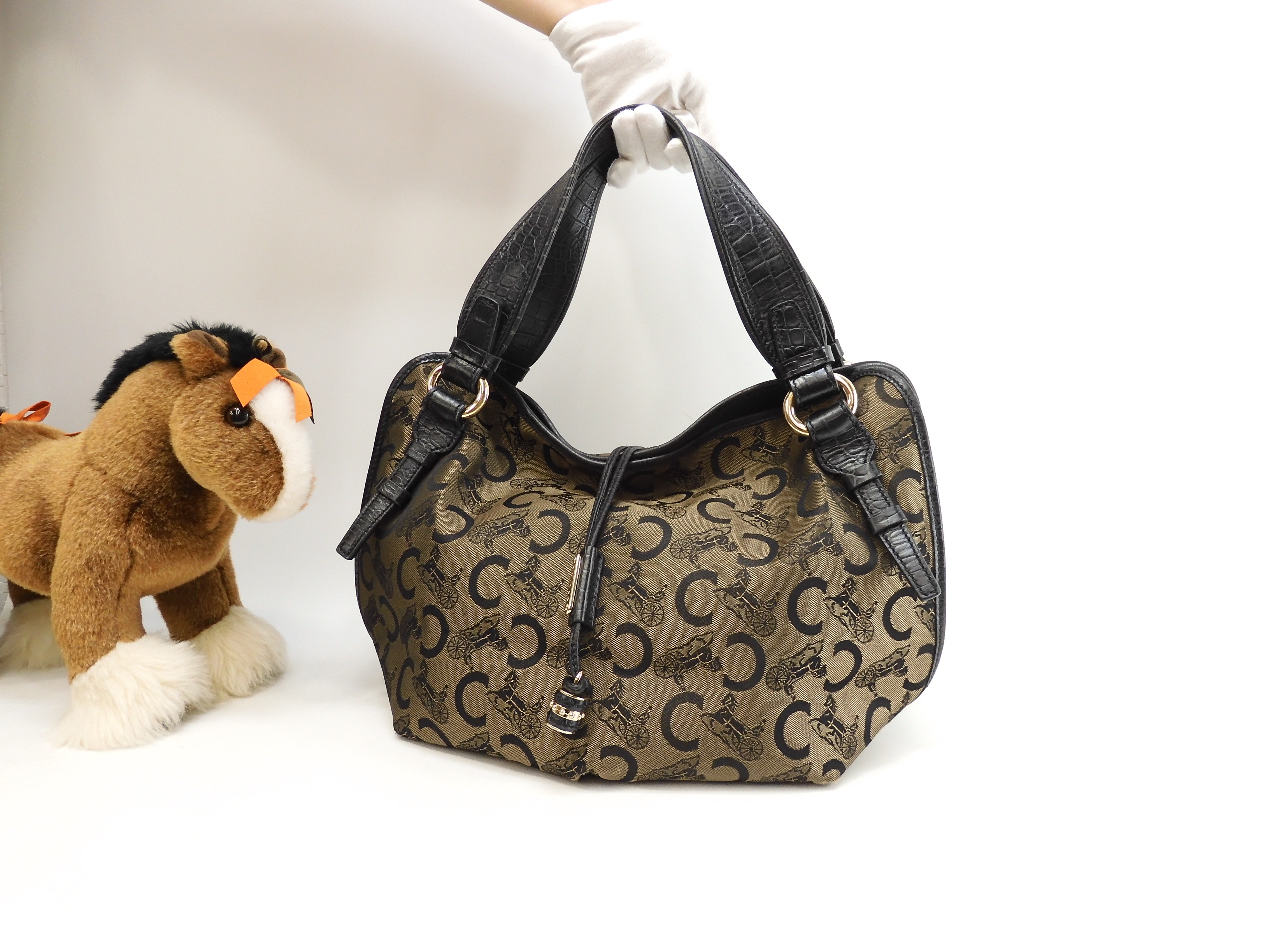 ハンドバッグ ビタースウィート 黒ゴールド Cチャーム@WC-ST-0077