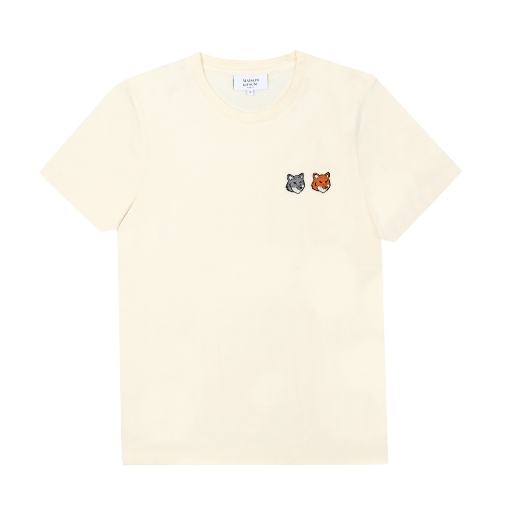 メゾンキツネ 女性 ダブル フォックス ヘッド パッチ 半袖Tシャツ P702