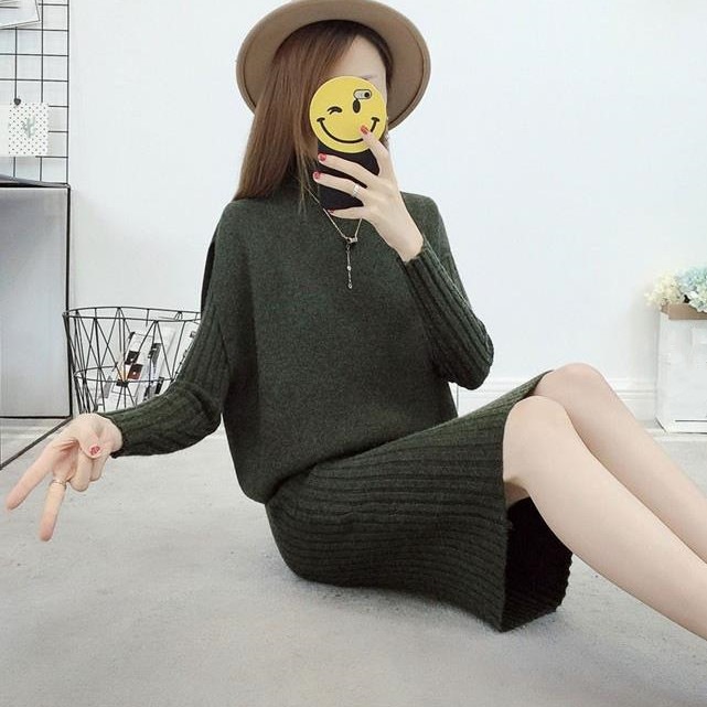 セットアップ ニット レディース 秋冬 ワンピース 2点セット セーターセットアップ ハイネック ベスト 無地 おしゃれ きれいめ 着やせ 20代 30代 40代