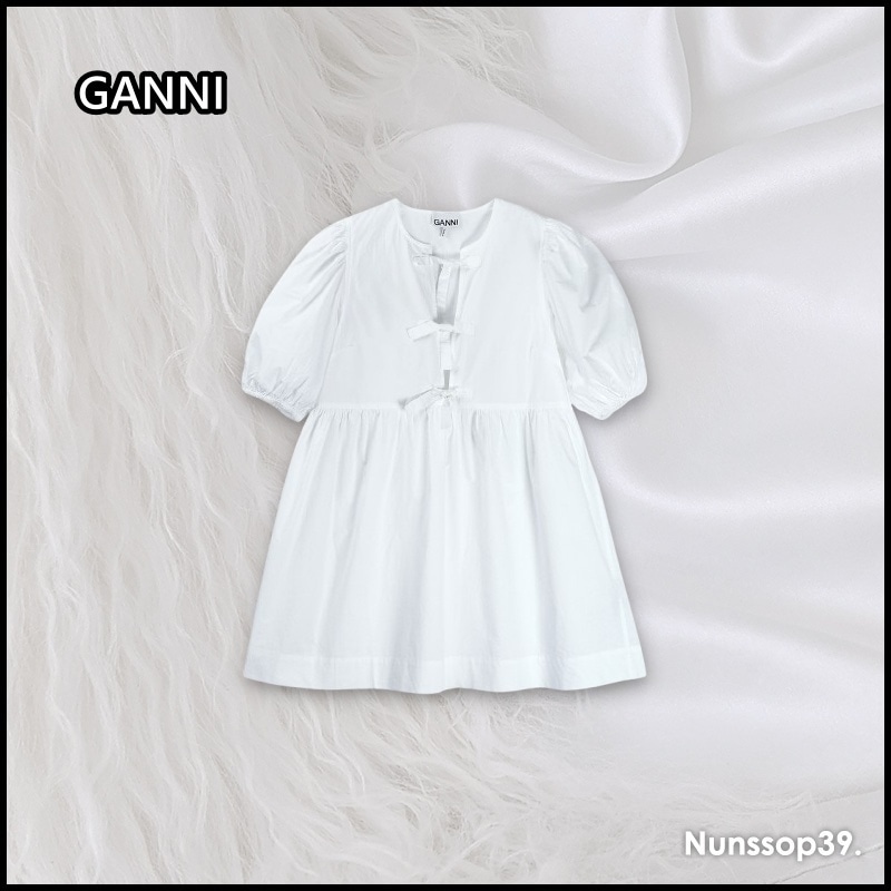 GANNI F9170 151 ミニ コットン ポプリン ワンピース