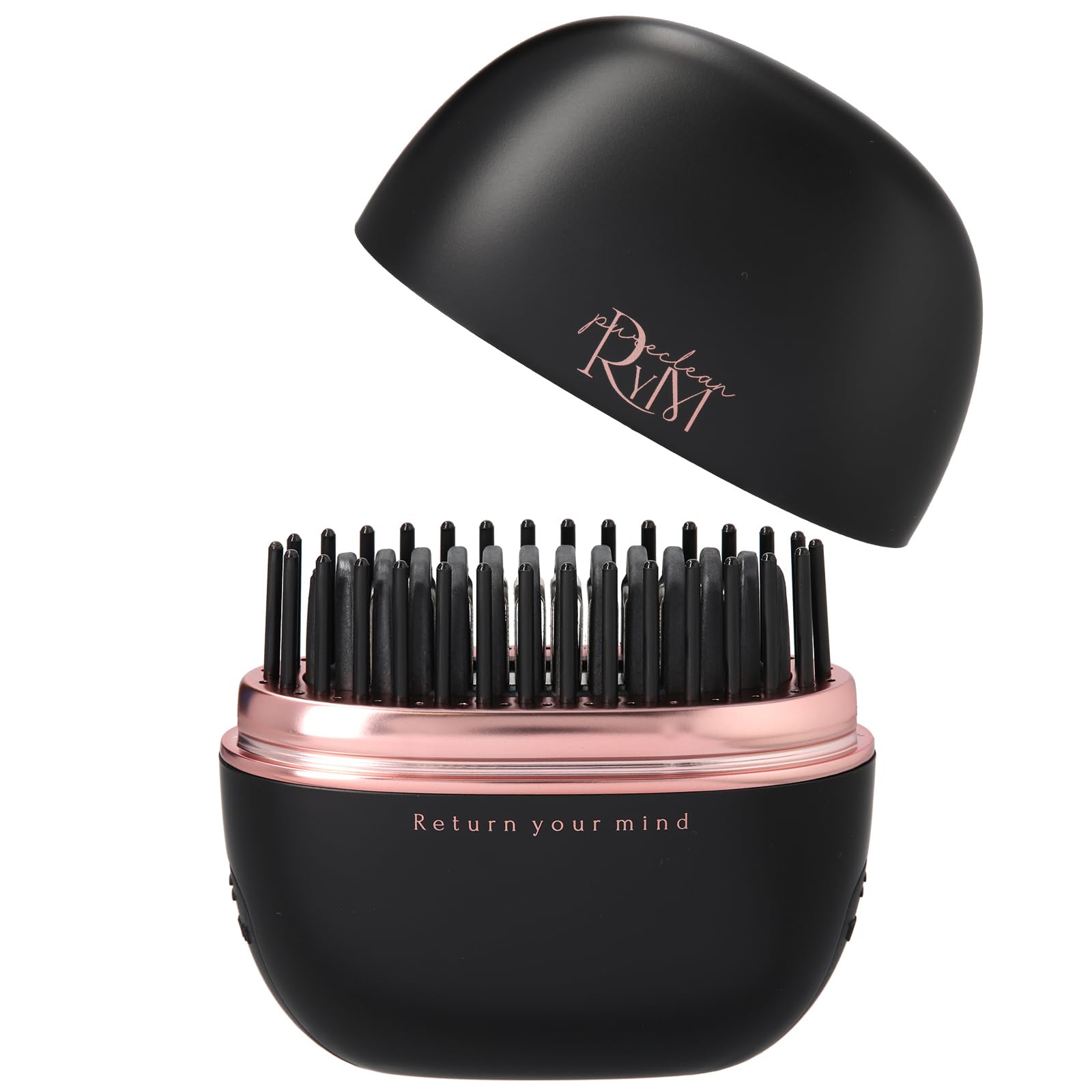 RYM ポータブル コードレス ヘアアイロン 【軽さ137gで持ち運び楽々！手のひらサイズ】 コーム ストレートアイロン ミニ アイロン コテ 充電式 (ブラック)