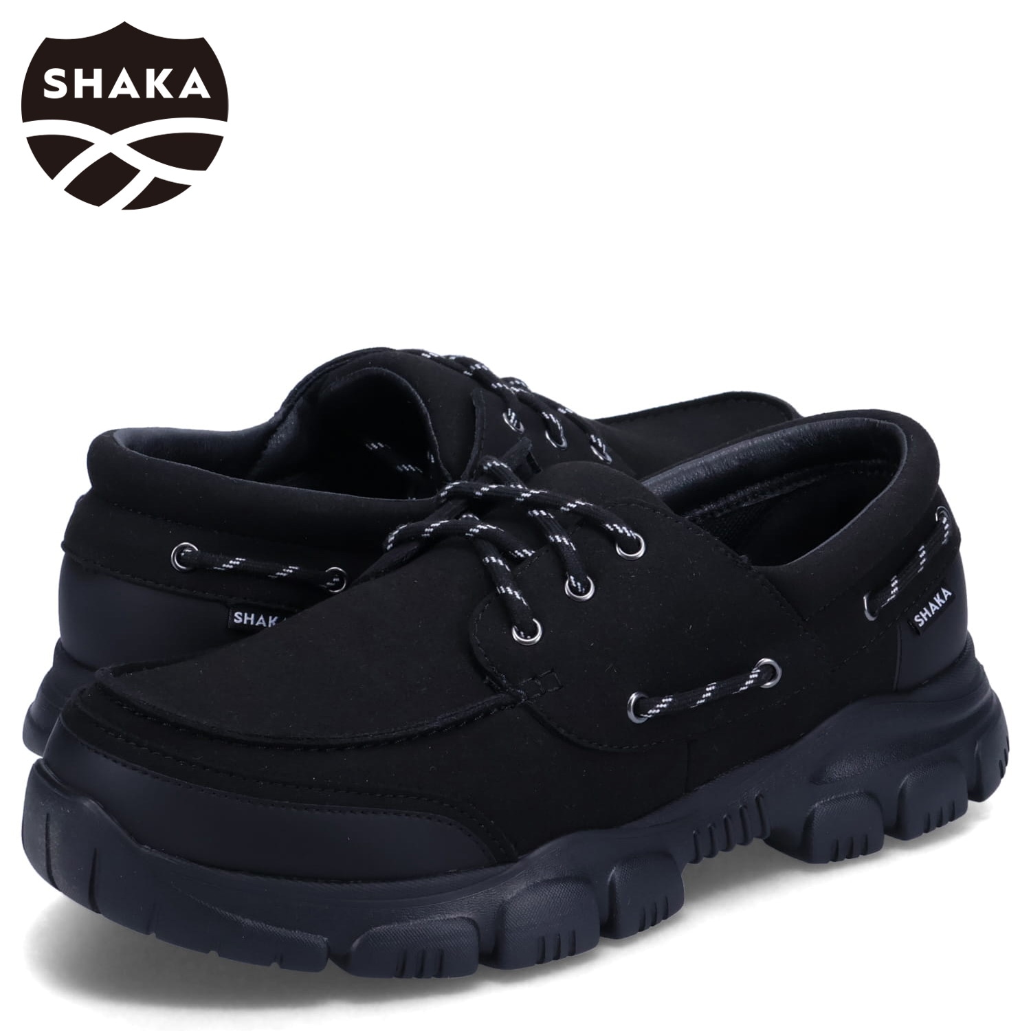 モシューズ デッキシューズ トレック キャンプ モック メンズ ブラック 黒 SK-257