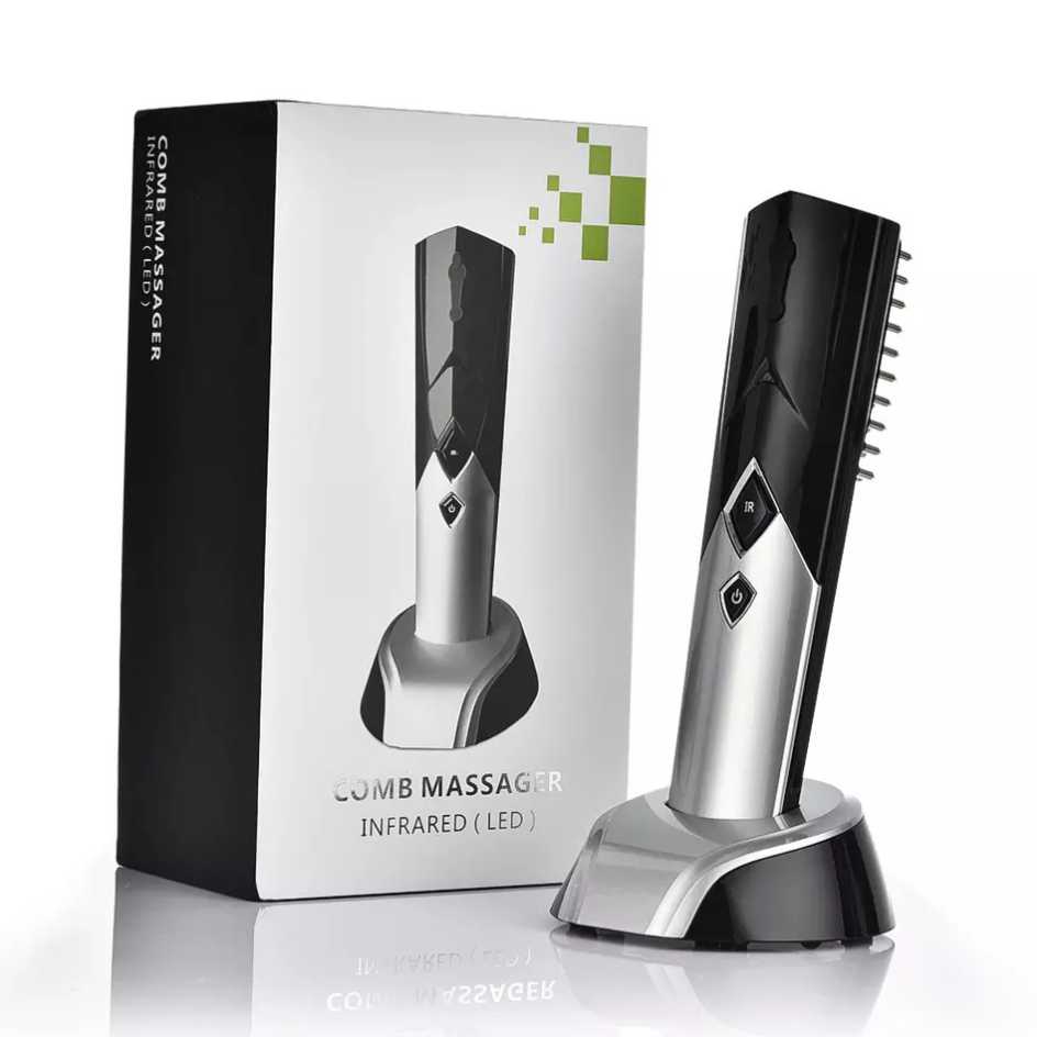 スカルプブラシ ブラック 電動 光美容 振動 メンズ 美容家電 くし プレゼント 男女兼用