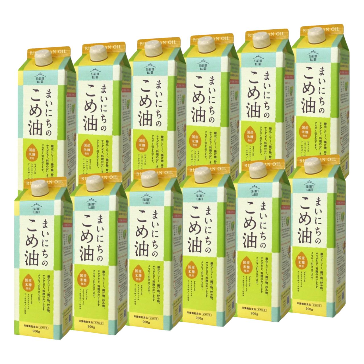 こめ油 こめあぶら 国産 三和油脂 まいにちのこめ油 900g 12本 米油 サンワ みづほ こめ油 天ぷら油 揚げ油 健康油 業務用 大容量