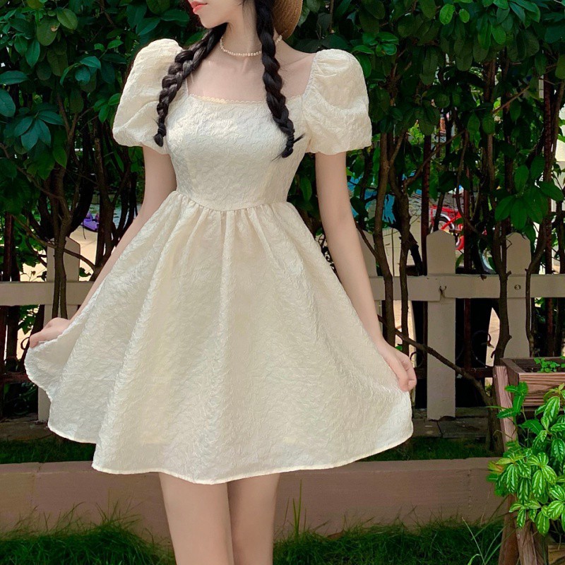 【1つ買うと10つ無料】甘い牙のプリンセスドレス女性の夏のバブルショートスカートとリム