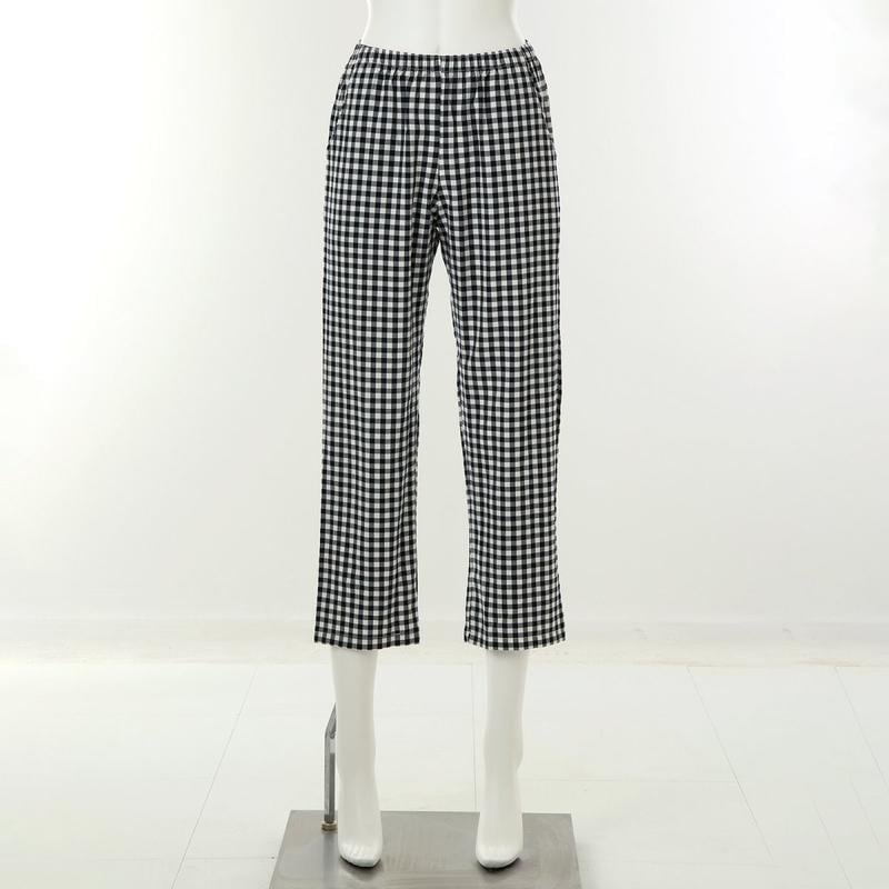 CR先染めギンガムチェック 여성 パジャマパンツ[WPA383WP]