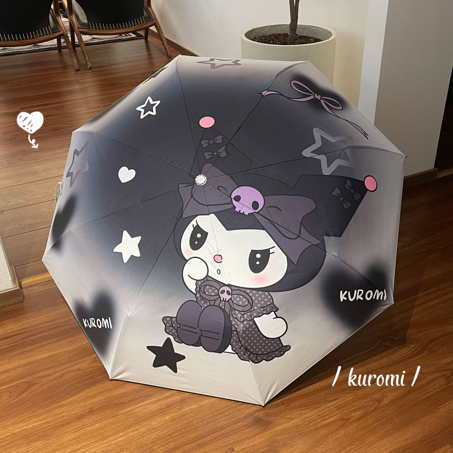 クロミ全自動傘女晴雨両用黒ゴム日傘日焼け止め紫外線学生晴雨日傘雨具