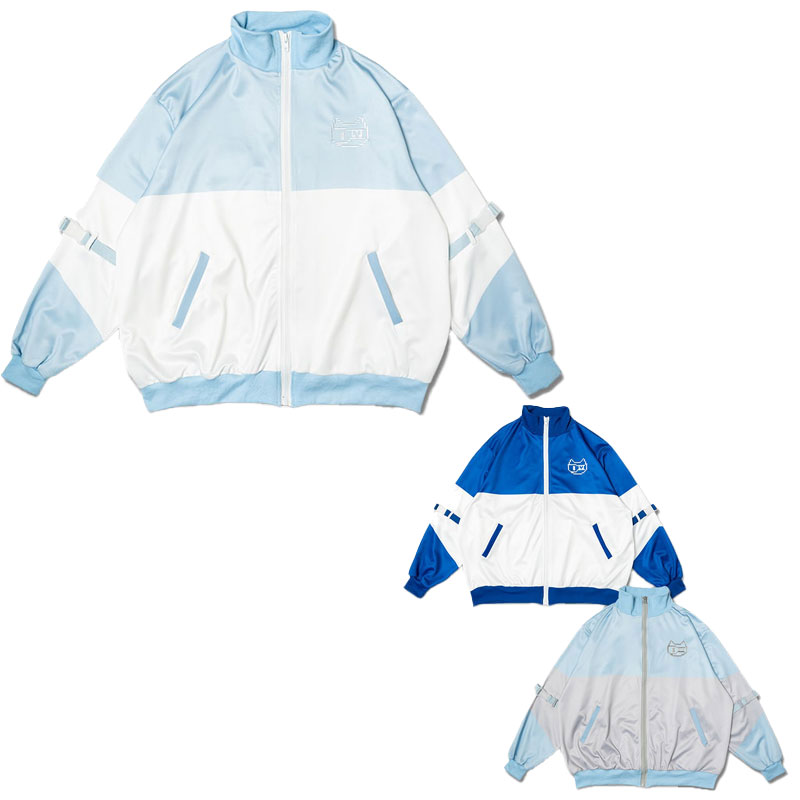 ACDC RAG ドットネコ ジャージジャケット 原宿系 サブカル ねこ 大きいサイズ ユニセックス