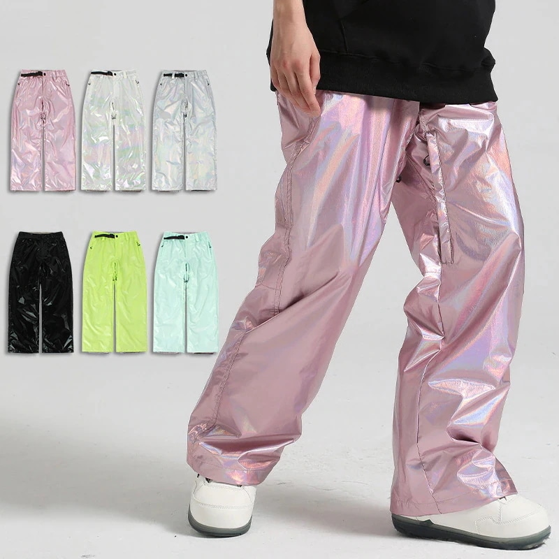 （1～3日で出荷）スノーボードウェア スノボウェア スキーウェア ロングパンツ 光沢感 ズボン レディース メンズ 男女兼用 スノーボード ウェア 防風 防水 防寒着