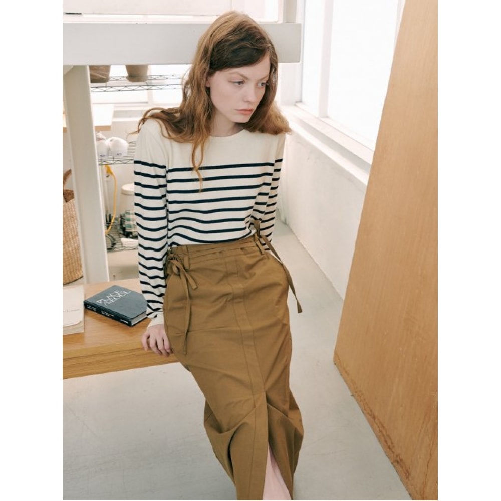 GANISONG (ガニソン) ジャスミンコットン Hラインスカート_ブラウン