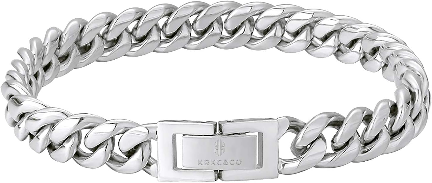 喜平ブレスレット メンズ幅12mm/8mmK18金メッキ サージカルステンレス製金属アレルギー対応太目デザイン使用シーン：アクセサリーギフト