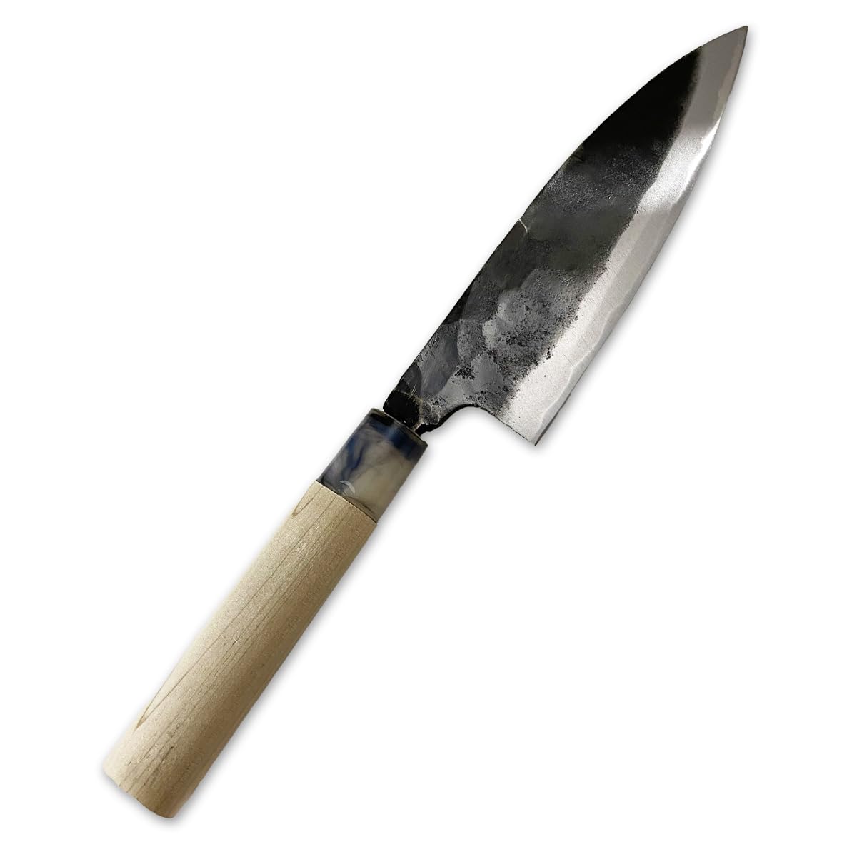 包丁 魚 出刃 大 （ 手打ち ） 両刃 白鋼 刃渡り 185mm (JAPANESE KNIFE/MADE IN JAPAN) 長崎県 伝統的工芸品 松原包丁 日本製