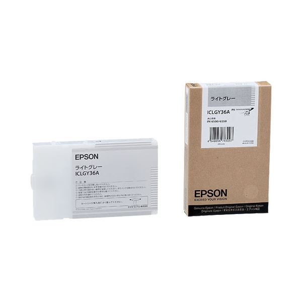 （まとめ） エプソン EPSON PX-P／K3インクカートリッジ ライトグレー 110ml ICLGY36A 1個 (×6セット)