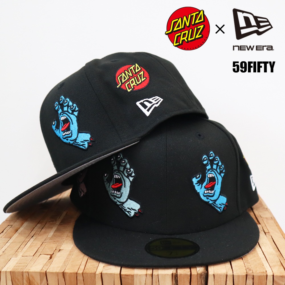 59FIFTY SANTACRUZ サンタクルーズ コラボ キャップ 帽子 オールオーバー スクリーミングバンド スケートボード スケーター アメリカ アメリカン ファッション アメカジ ストリート