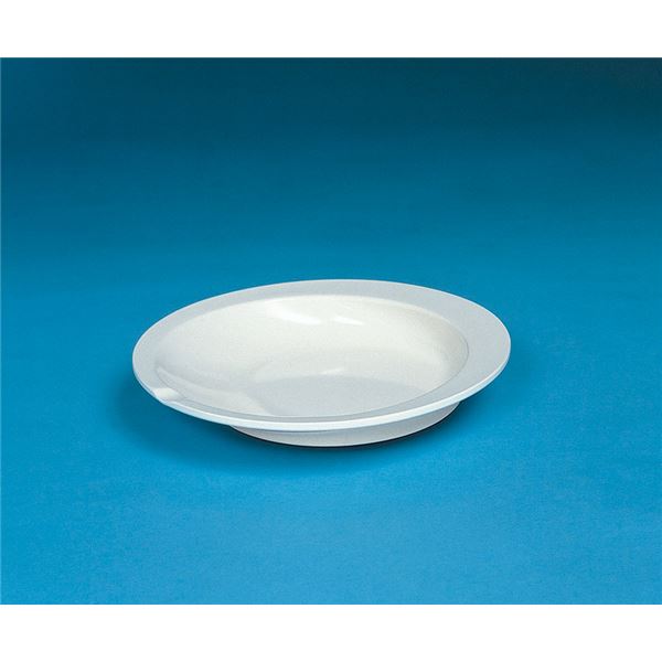 （まとめ）アビリティーズケアネット 食事用具 すくいやすい皿 アイボリー F50100(×15セット)