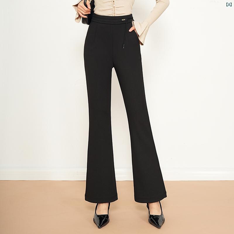 レディース　ファッション　オシャレ　シンプル 春秋 スーツ ブーツ カット パンツ スリム 韓国 たり カジュアル フレアパンツ