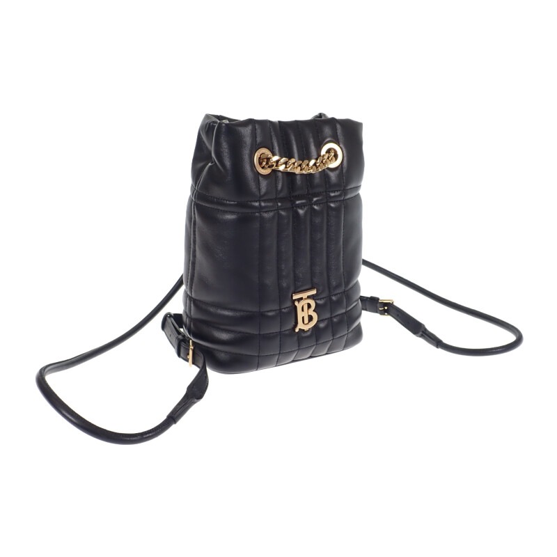 キルティング ミニ ローラ 80538151 リュック・デイパック レザー ブラック ゴールド金具【SAランク】