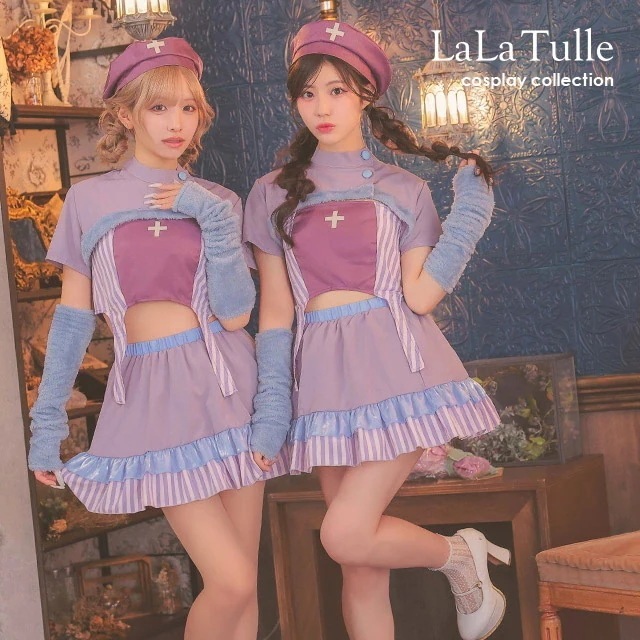 ハロウィン コスプレ ナースコスプレ 6点セット ナース服 帽子 セットアップ エロ レディース 衣装 仮装 キャバ キャバクラ キャバ嬢 コスチューム セクシー ハロウィンコスプレ