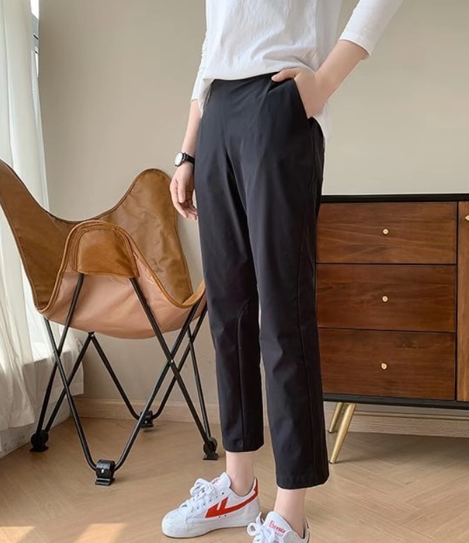 ボトムス デート モテアイテム クロップドパンツ デニム ウエストゴム ポケット 綿 コットン 大人可愛い きれいめ 上品 おしゃれ かっこいい 大人可愛い ラブリー キュート ガーリー クール