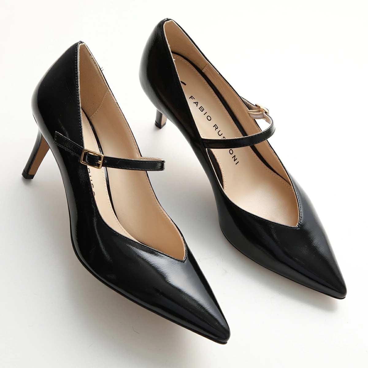 FABIO RUSCONI ファビオルスコーニ パンプス I 2604 VERLUX レディース ポインテッドトゥ エナメル パテントレザー シューズ 靴 NERO
