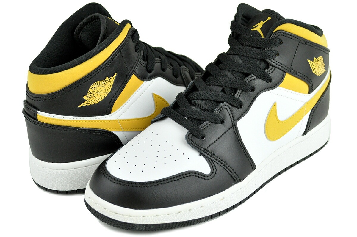 エアジョーダン 1 ミッド ガールズ ホワイト ポレン ブラック 554725-177