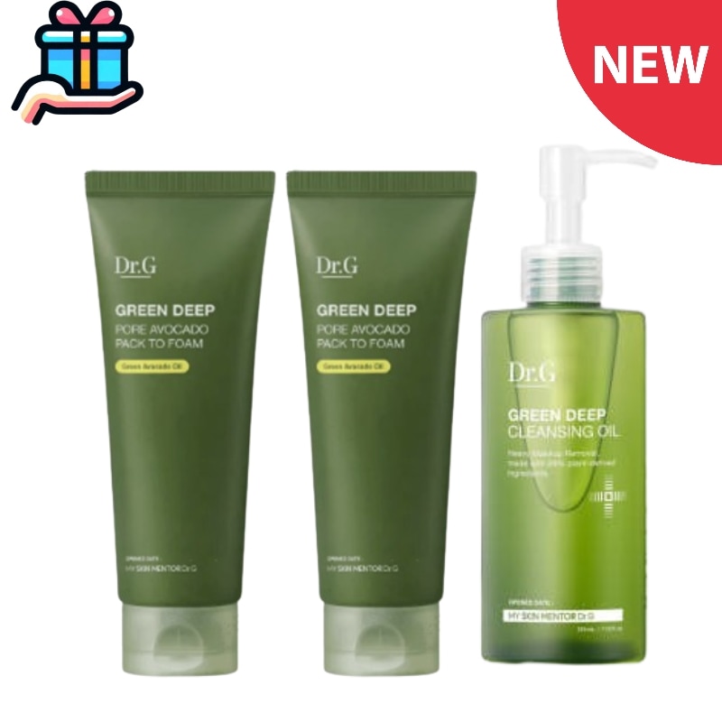 [洗顔韓国大容量]グリーン ディープ アボカド パック ツーフォーム 150ml+150mlクレンジングオイル 210ml 企画セット 毛穴 黒ずみ 韓国コスメ 泡洗顔 韓国人気 クレンジングフォーム