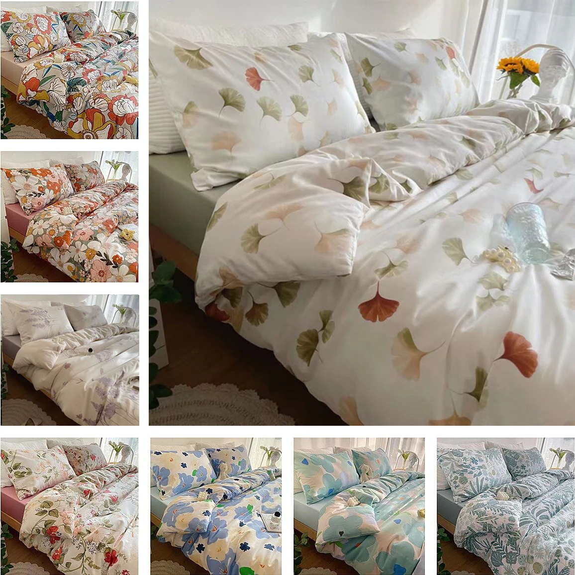 100%綿 韓国ファッション 布団カバー 掛け布団カバー 布団カバーセット 敷布団カバー 寝具カバーセット しまむら-布団カバー /和式 シングル 防臭 洗える 防ダニ 5,505円