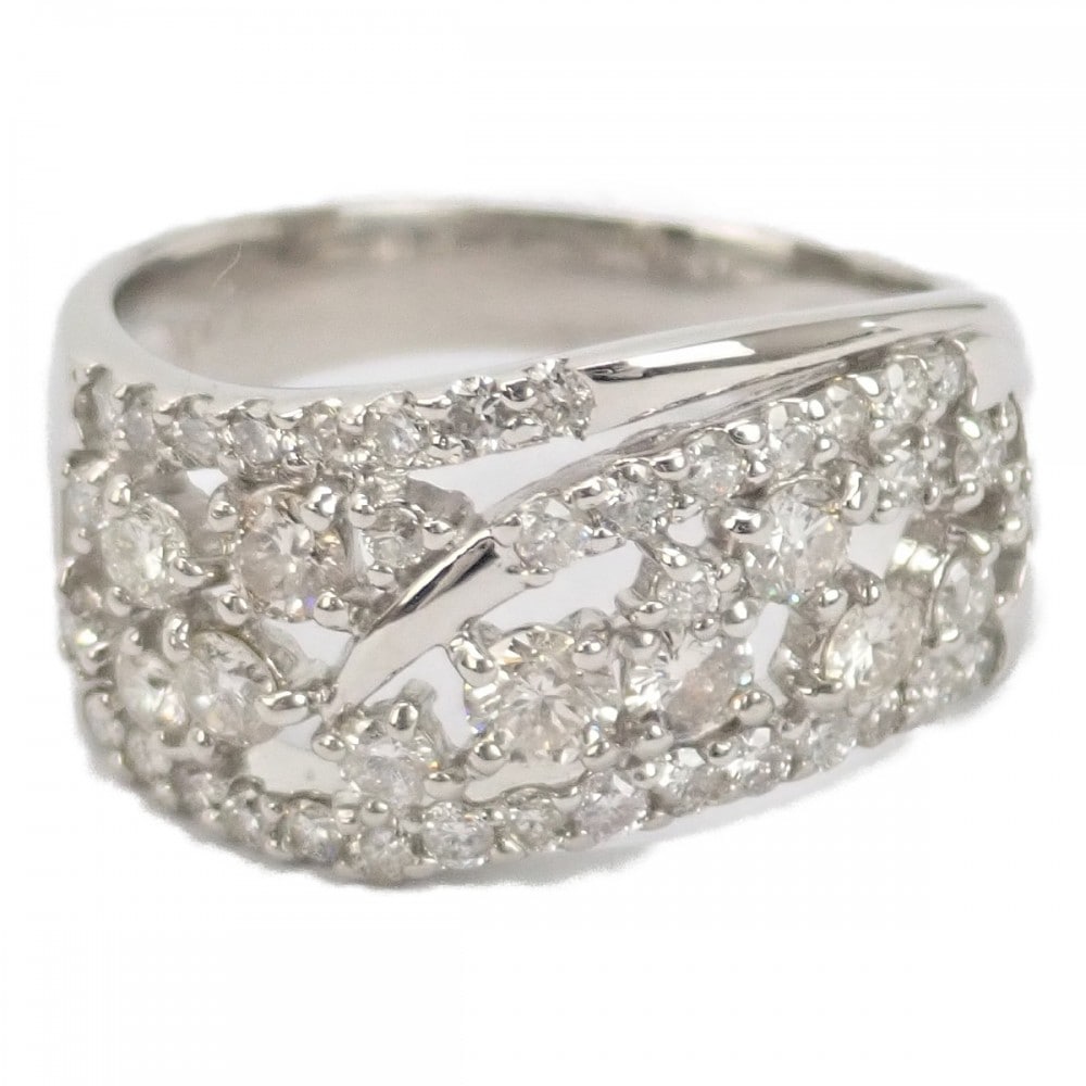 【Aランク】 デザイン ジュエリー リング Pt900プラチナ ダイヤモンド レディース【ISEYA】