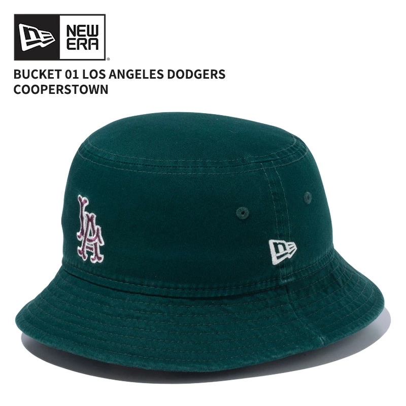 ニュー エラ NEW ERA バケット01 ロサンゼルスドジャース クーパーズタウン ダークグリーン バケットハット 帽子