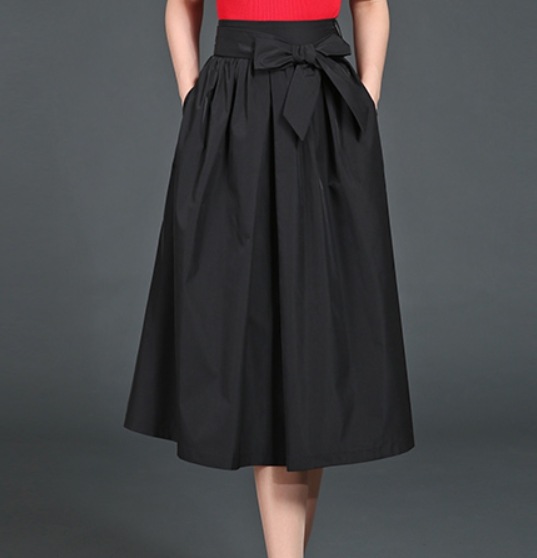スカート デート モテアイテム フレアスカート ミモレ丈 ウエストリボン ハイウエスト 可愛い きれいめ 上品 おしゃれ かっこいい 可愛い ラブリー キュート ガーリー クール モード系