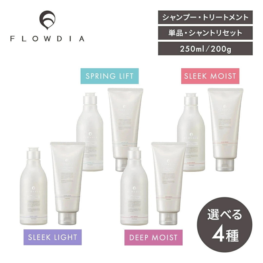 デミ フローディア シャンプー トリートメント 250ml 200g 詰替 スリークモイスト スリークライト ディープモイスト スプリングリフト 正規品 ダメージケア 細毛 軟毛 太毛 硬毛 うるおい