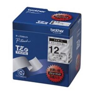 brother ブラザー工業 文字テープ/ラベルプリンター用テープ (幅：12mm) 5個入り TZe-131V 透明に黒文字